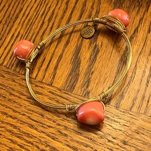 Gold and Pink Wire Bracelet